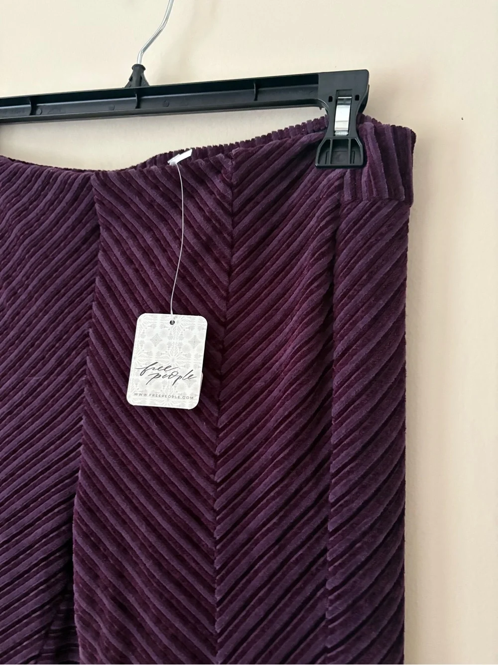 Free People Pull on Flare Pants Deep Plum Sz. S New